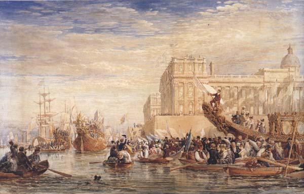 David Cox Embarkation of His Majesty George IV from Greenwich (mk47) France oil painting art